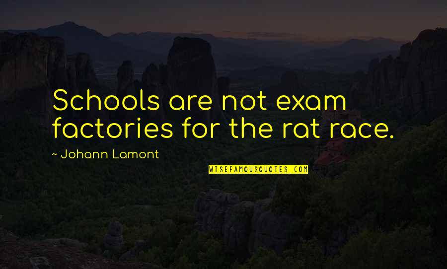 Caroline Chisholm Quotes By Johann Lamont: Schools are not exam factories for the rat