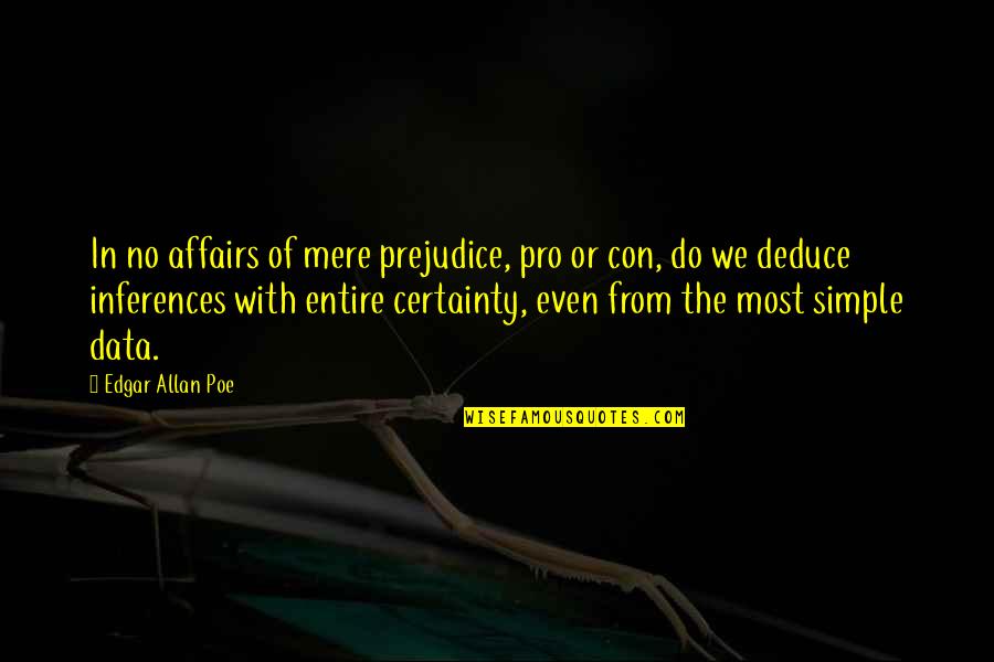 Caroline Elena Quotes By Edgar Allan Poe: In no affairs of mere prejudice, pro or