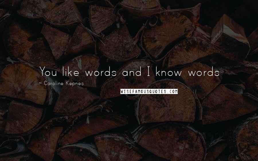 Caroline Kepnes quotes: You like words and I know words