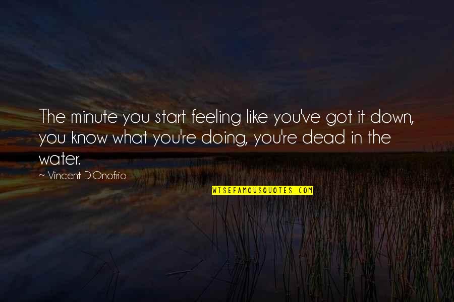 Caroline Miranda Quotes By Vincent D'Onofrio: The minute you start feeling like you've got Caroline Miranda Quotes By Vincent D'Onofrio: The minute you start feeling like you've got