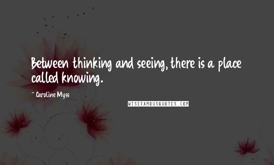 Caroline Myss quotes: Between thinking and seeing, there is a place called knowing.
