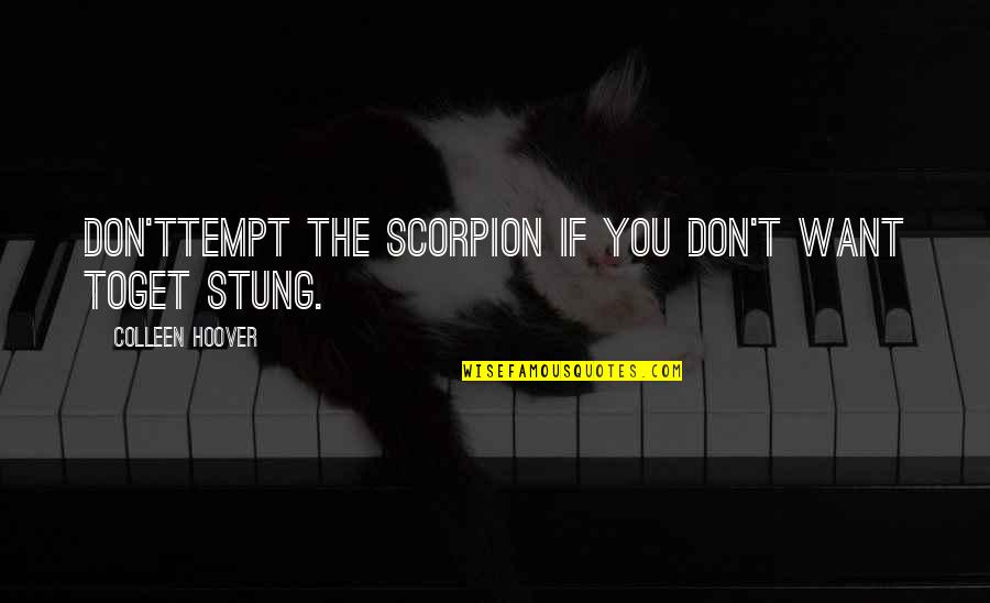 Carollos Quotes By Colleen Hoover: Don'ttempt the scorpion if you don't want toget Carollos Quotes By Colleen Hoover: Don'ttempt the scorpion if you don't want toget