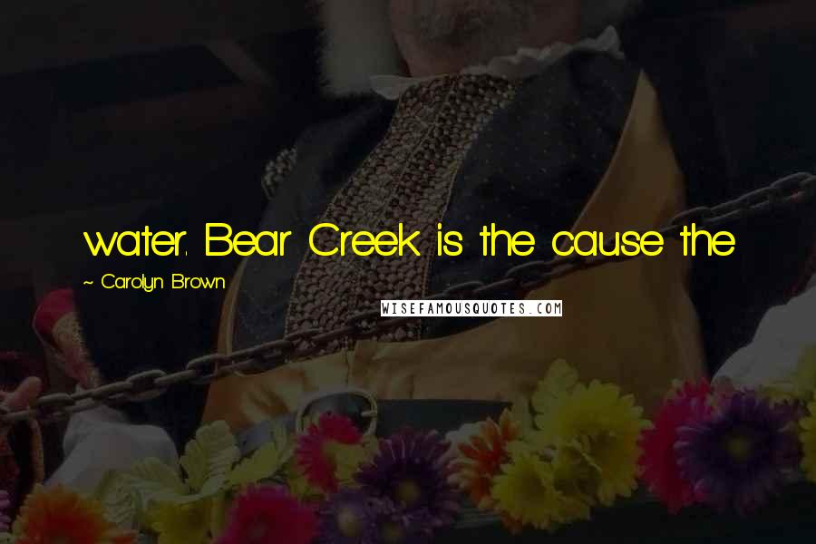 Carolyn Brown quotes: water. Bear Creek is the cause the