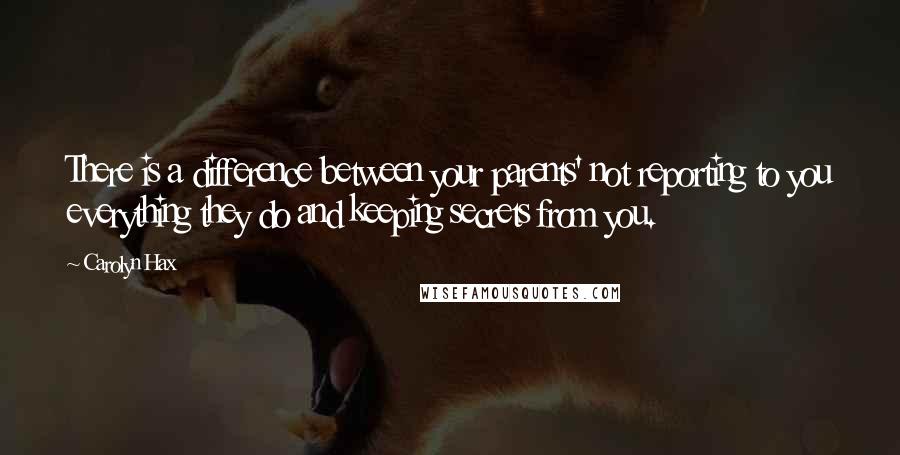 Carolyn Hax quotes: There is a difference between your parents' not reporting to you everything they do and keeping secrets from you.