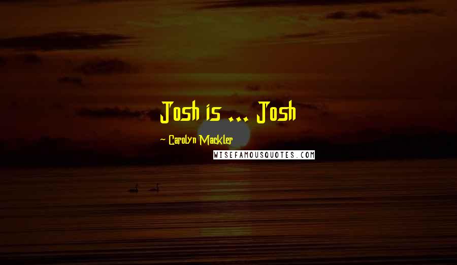 Carolyn Mackler quotes: Josh is ... Josh