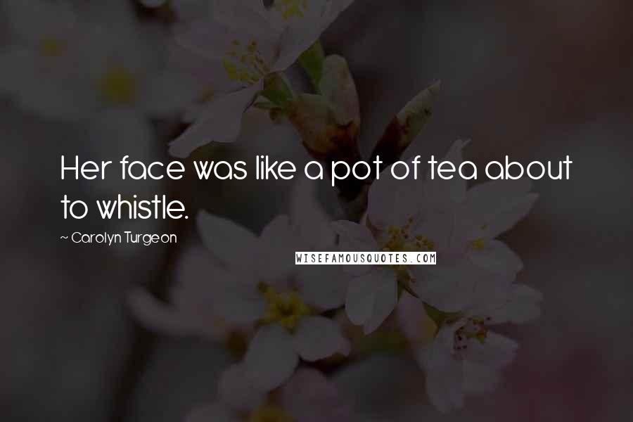 Carolyn Turgeon quotes: Her face was like a pot of tea about to whistle.