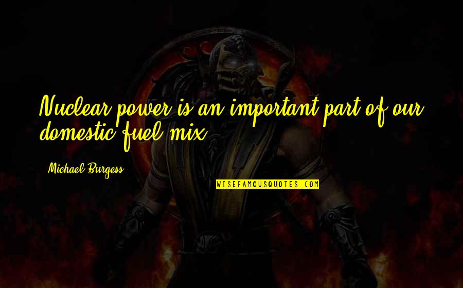 Caroselli Painting Quotes By Michael Burgess: Nuclear power is an important part of our