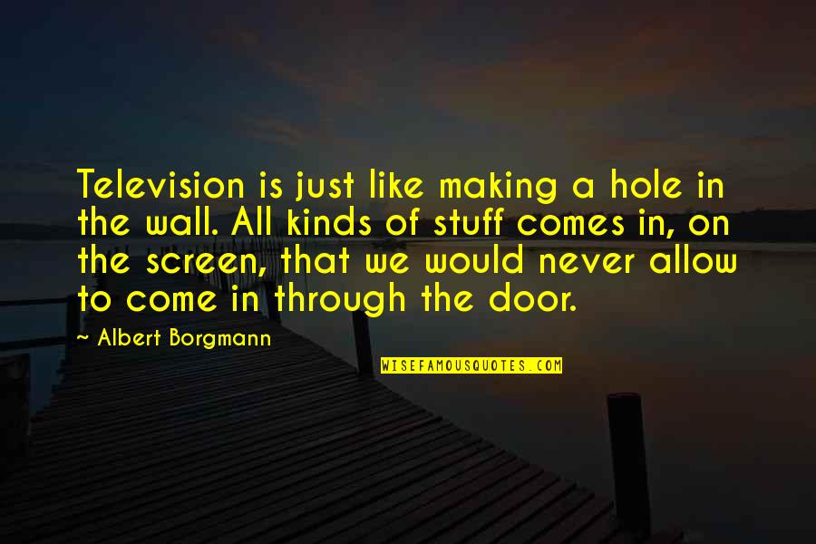 Carosia Design Quotes By Albert Borgmann: Television is just like making a hole in