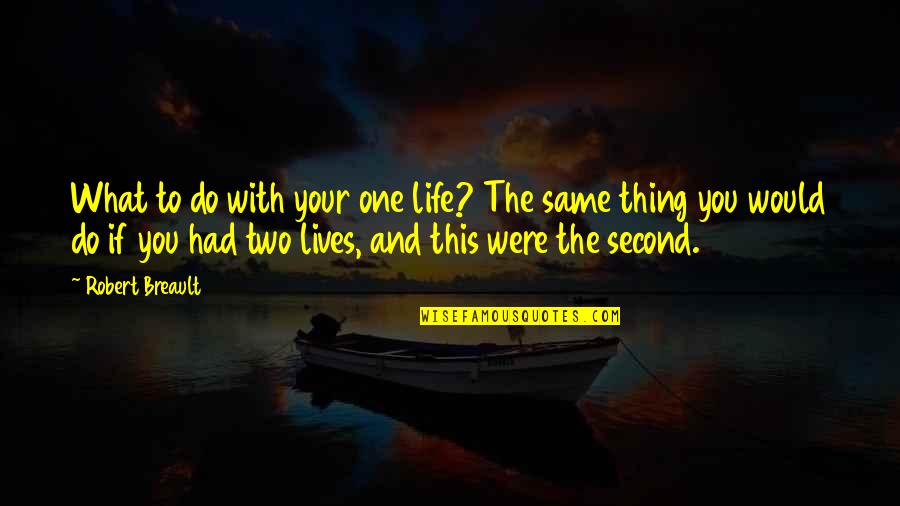 Carpe Diem Quotes By Robert Breault: What to do with your one life? The