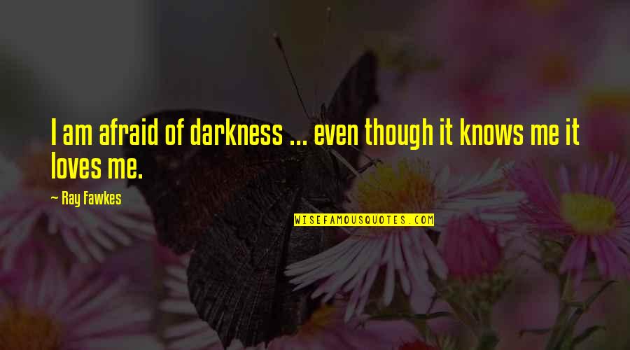 Carpineto Dogajolo Quotes By Ray Fawkes: I am afraid of darkness ... even though