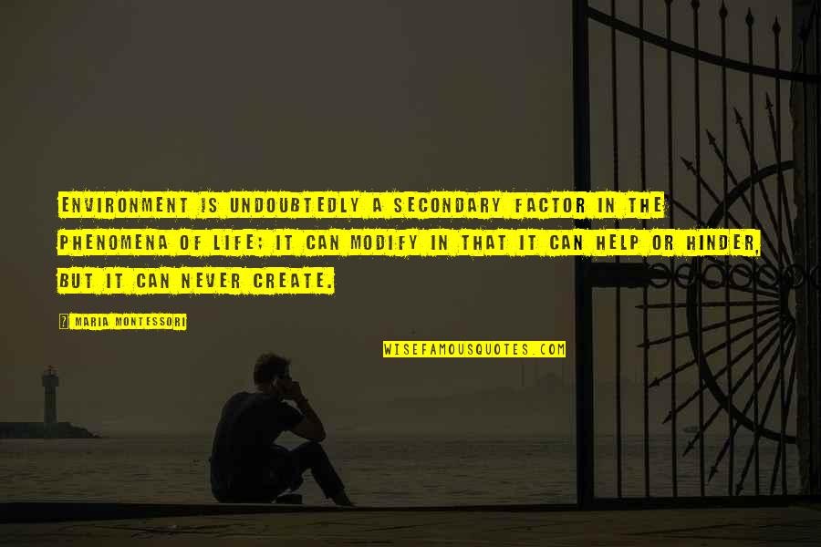 Carrefour Quote Quotes By Maria Montessori: Environment is undoubtedly a secondary factor in the Carrefour Quote Quotes By Maria Montessori: Environment is undoubtedly a secondary factor in the