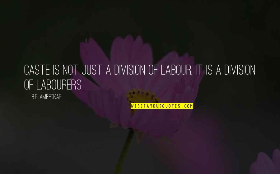 Carreker Quotes By B.R. Ambedkar: Caste is not just a division of labour,