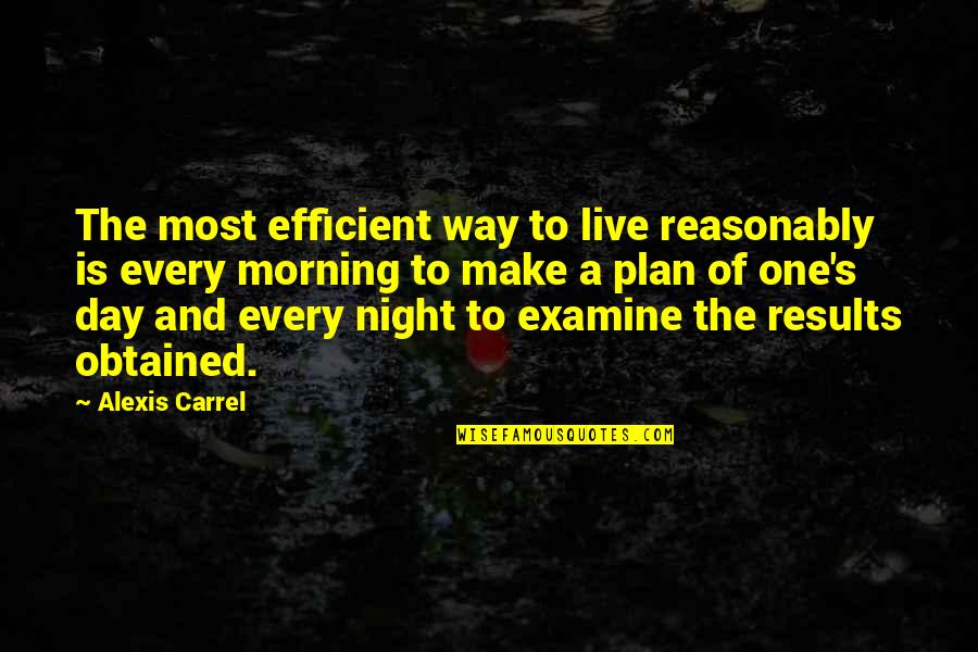 Carrel Quotes By Alexis Carrel: The most efficient way to live reasonably is