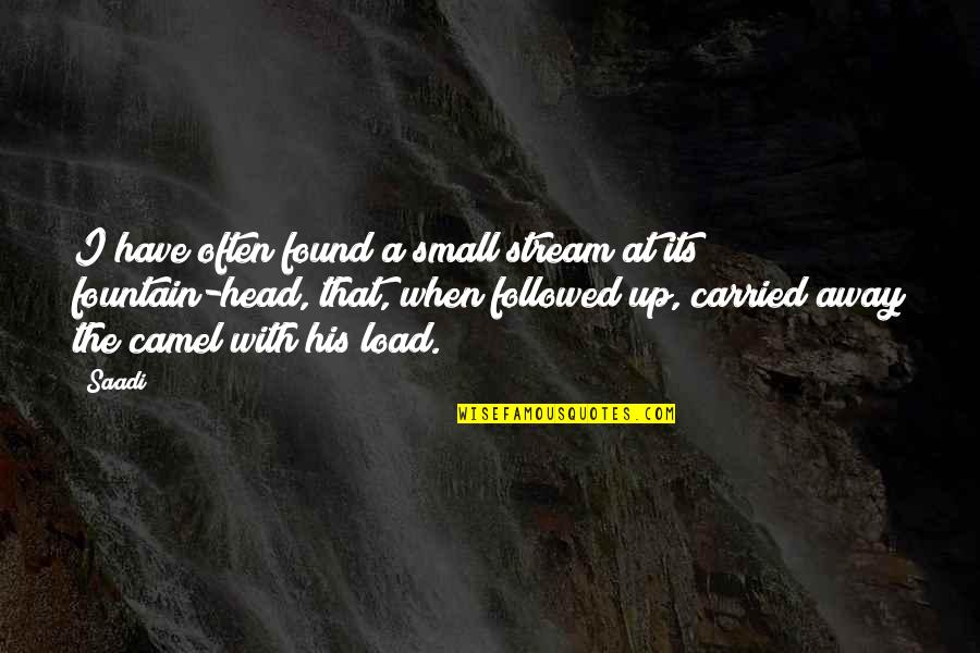 Carried Away Quotes By Saadi: I have often found a small stream at