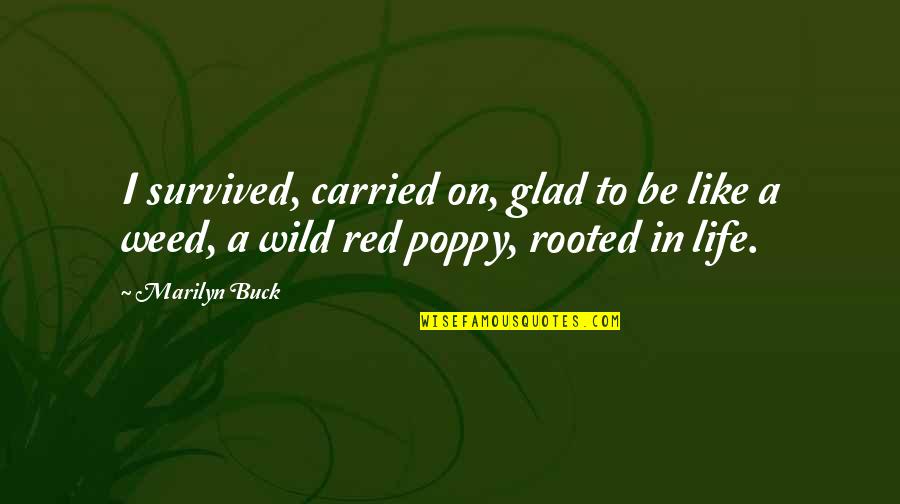 Carried On Quotes By Marilyn Buck: I survived, carried on, glad to be like