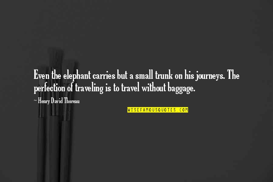 Carries On Quotes By Henry David Thoreau: Even the elephant carries but a small trunk