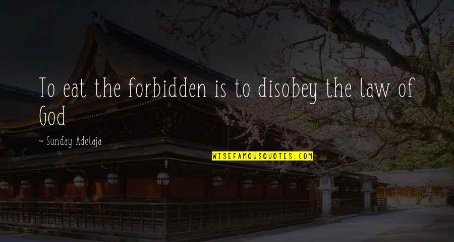 Carrilho Barbara Quotes By Sunday Adelaja: To eat the forbidden is to disobey the