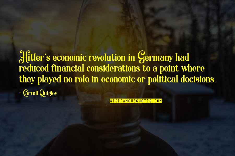 Carroll Quigley Quotes By Carroll Quigley: Hitler's economic revolution in Germany had reduced financial