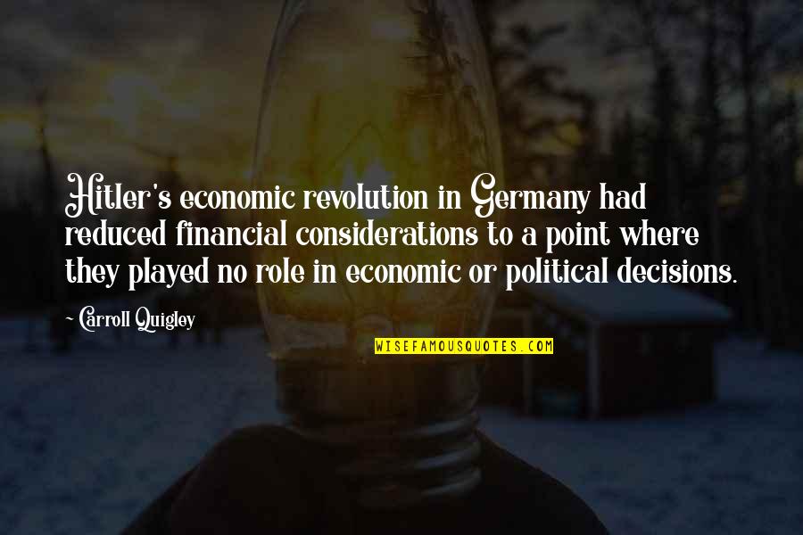 Carroll's Quotes By Carroll Quigley: Hitler's economic revolution in Germany had reduced financial