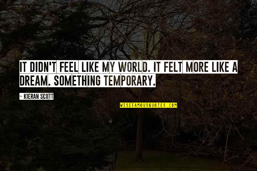 Carroms Champions Quotes By Kieran Scott: It didn't feel like my world. It felt