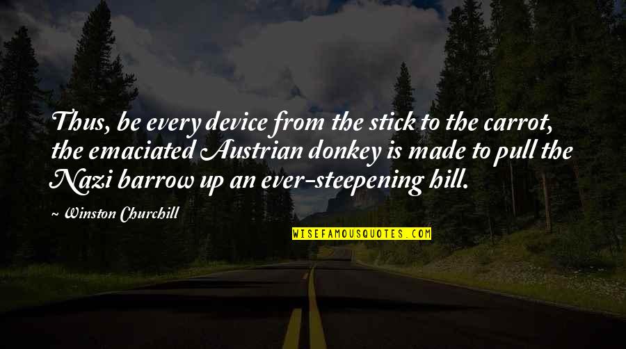 Carrot Quotes By Winston Churchill: Thus, be every device from the stick to