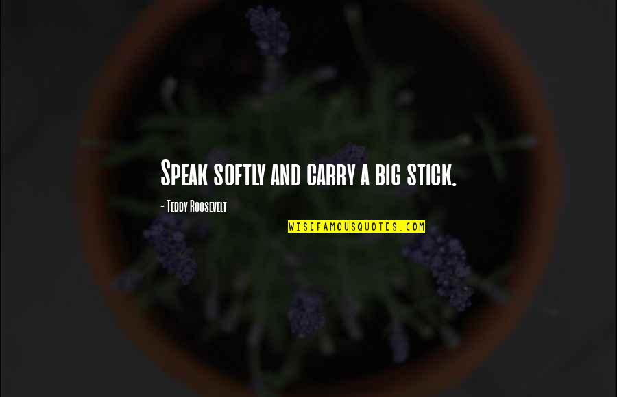 Carry And Big Quotes By Teddy Roosevelt: Speak softly and carry a big stick.