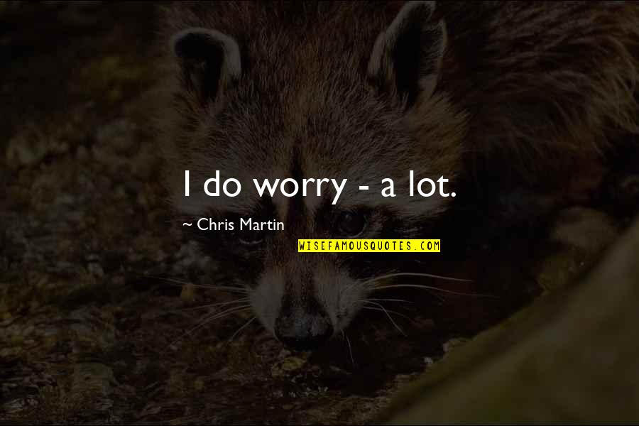 Carry Yourself Like A Lady Quotes By Chris Martin: I do worry - a lot.