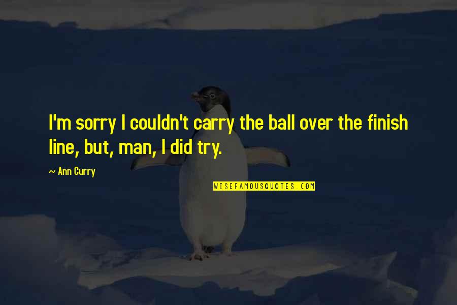 Carry'd Quotes By Ann Curry: I'm sorry I couldn't carry the ball over
