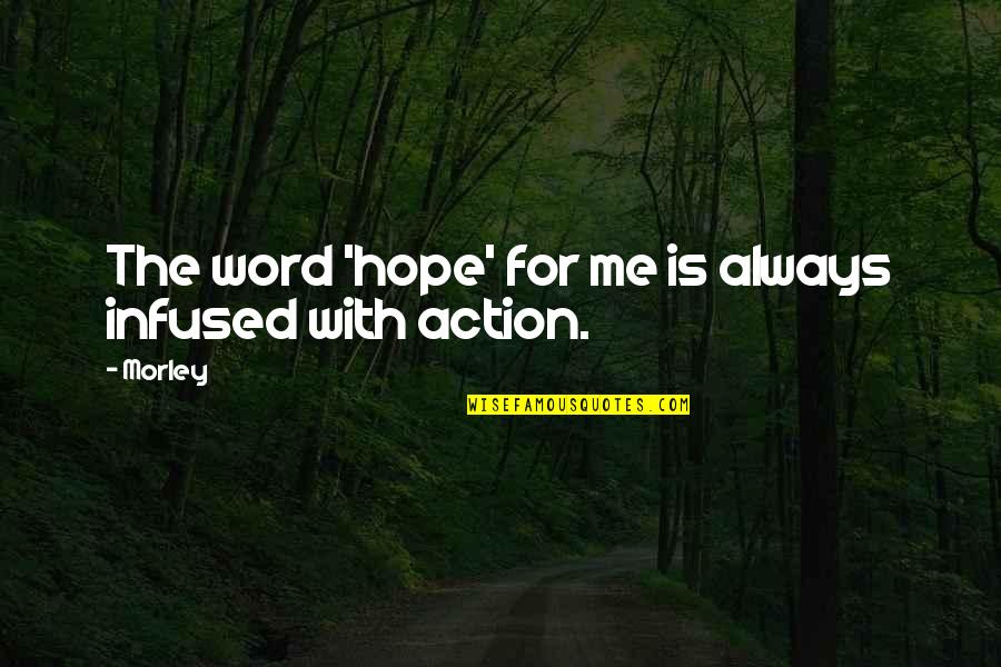 Carrying Your Own Weight Quotes By Morley: The word 'hope' for me is always infused