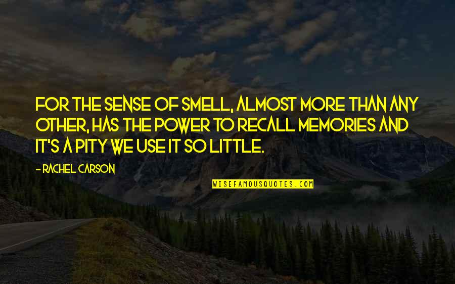 Carson's Quotes By Rachel Carson: For the sense of smell, almost more than