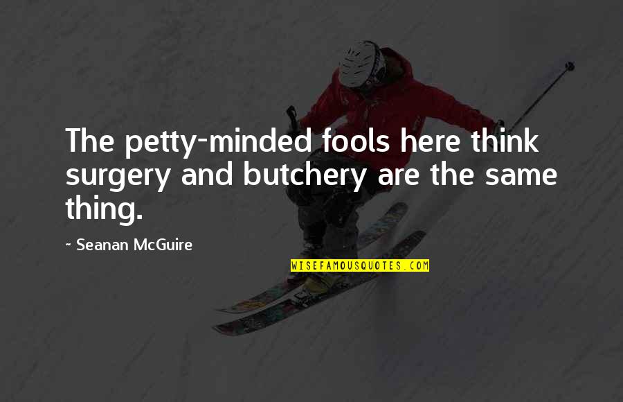Carstarphen Sea Quotes By Seanan McGuire: The petty-minded fools here think surgery and butchery