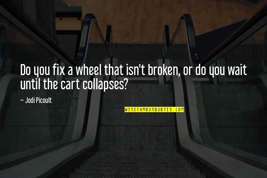Cart Quotes By Jodi Picoult: Do you fix a wheel that isn't broken,