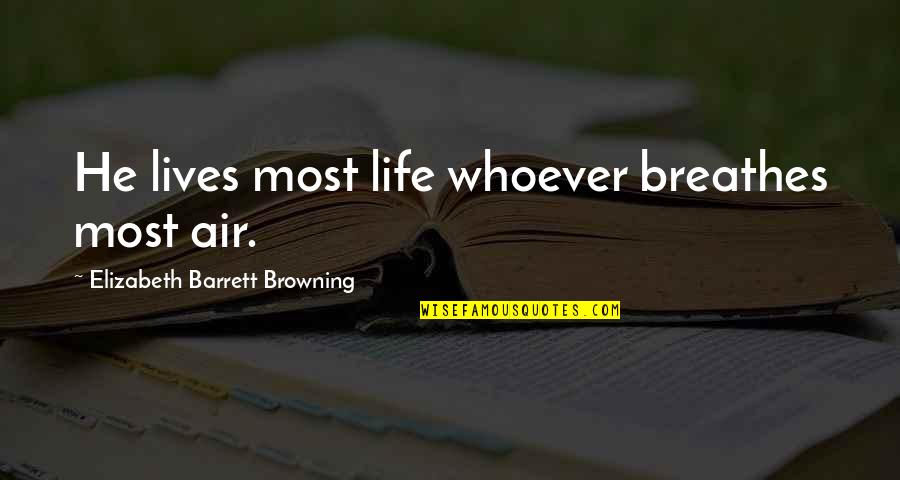 Cartazes De Natal Quotes By Elizabeth Barrett Browning: He lives most life whoever breathes most air.