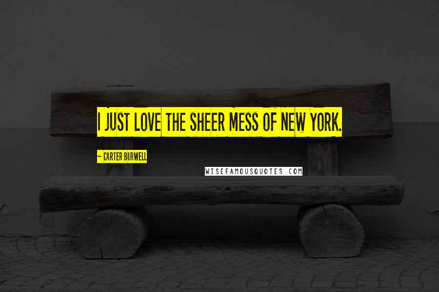 Carter Burwell quotes: I just love the sheer mess of New York.