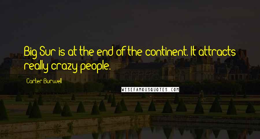 Carter Burwell quotes: Big Sur is at the end of the continent. It attracts really crazy people.