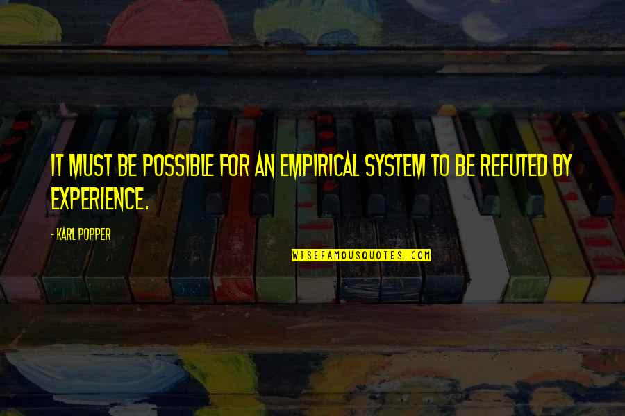 Cartofi Copti Quotes By Karl Popper: It must be possible for an empirical system