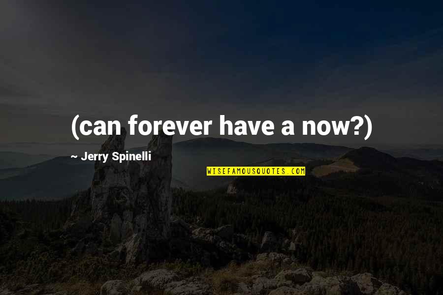 Cartofi Dulci Ingrasa Quotes By Jerry Spinelli: (can forever have a now?)