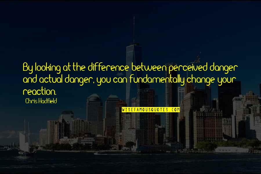 Cartomancy Serena Quotes By Chris Hadfield: By looking at the difference between perceived danger Cartomancy Serena Quotes By Chris Hadfield: By looking at the difference between perceived danger