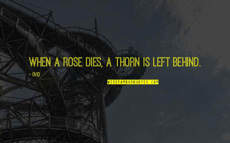 Cartoon Maxines Quotes By Ovid: When a rose dies, a thorn is left