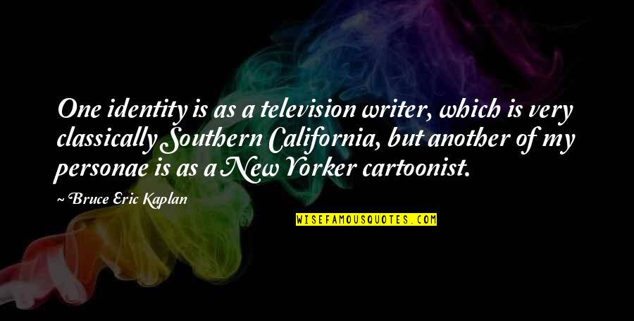 Cartoonist Quotes By Bruce Eric Kaplan: One identity is as a television writer, which