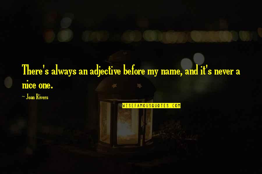 Cartwheeling Spider Quotes By Joan Rivers: There's always an adjective before my name, and