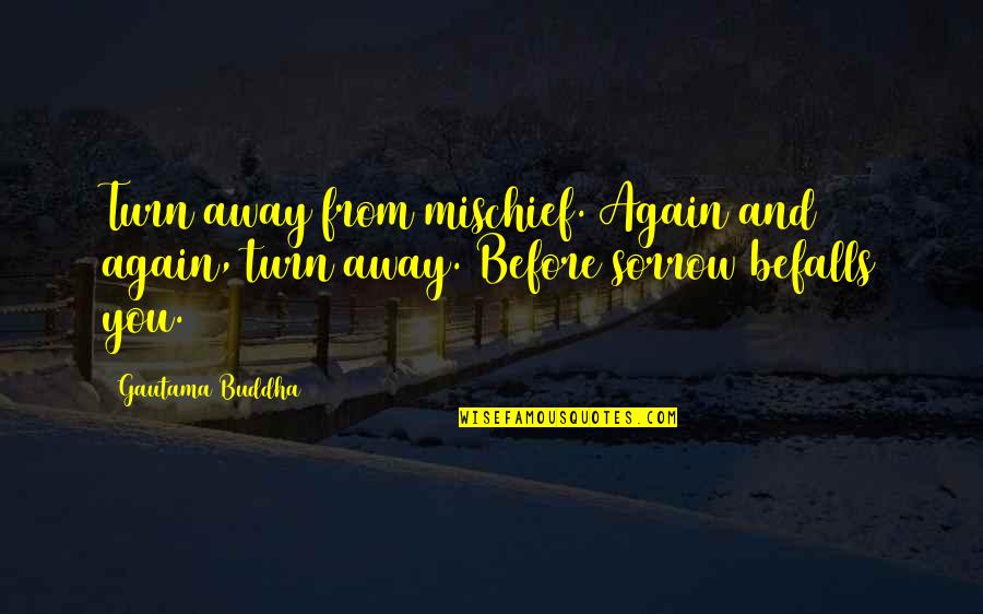 Caruccios Mercer Quotes By Gautama Buddha: Turn away from mischief. Again and again, turn