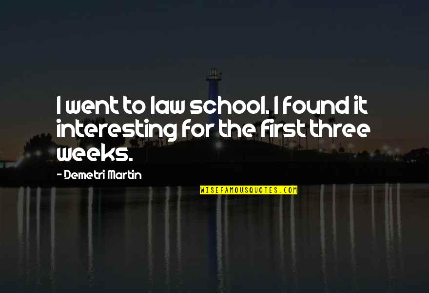 Caruso's Quotes By Demetri Martin: I went to law school. I found it