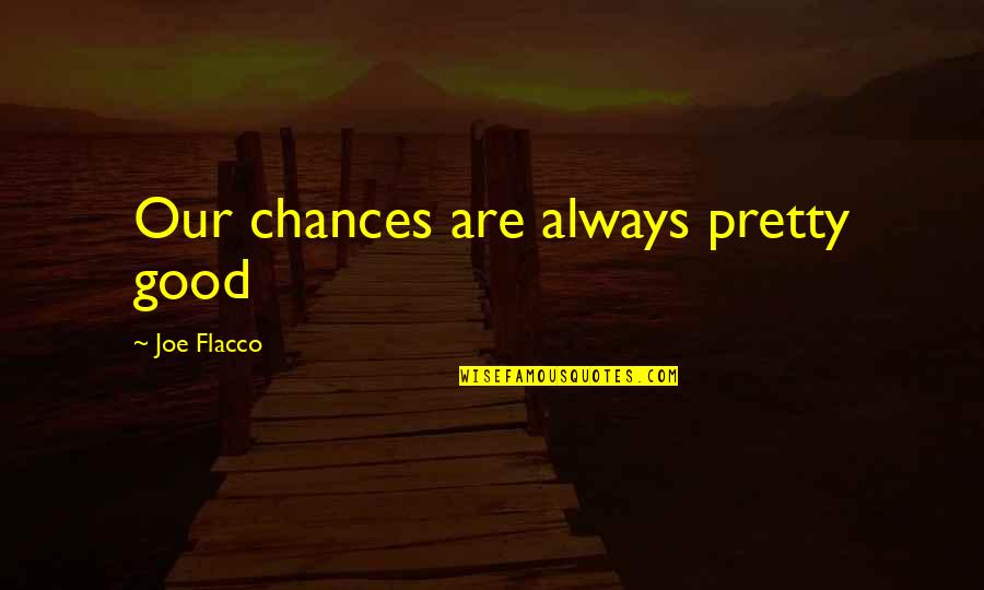 Carver Edlund Quotes By Joe Flacco: Our chances are always pretty good