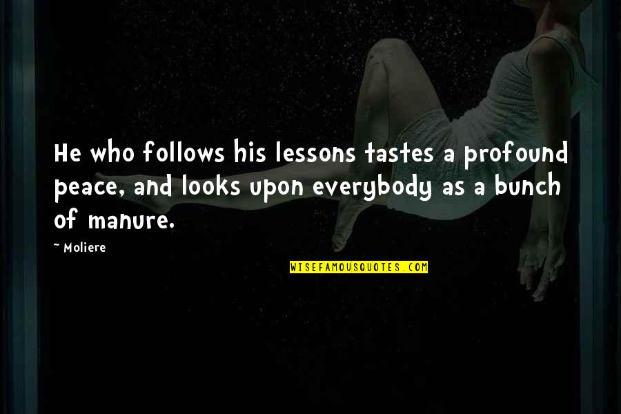 Carvey Or Delany Quotes By Moliere: He who follows his lessons tastes a profound