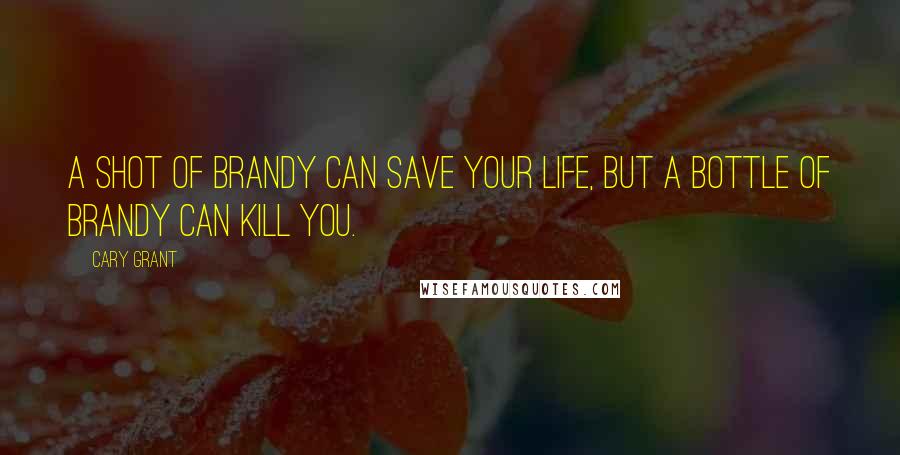 Cary Grant quotes: A shot of brandy can save your life, but a bottle of brandy can kill you.