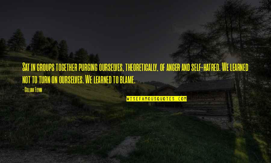 Casa Volunteers Quotes By Gillian Flynn: Sat in groups together purging ourselves, theoretically, of