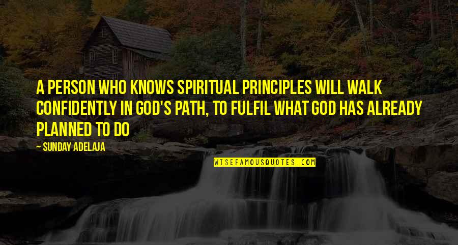 Cascade Quotes By Sunday Adelaja: A person who knows spiritual principles will walk