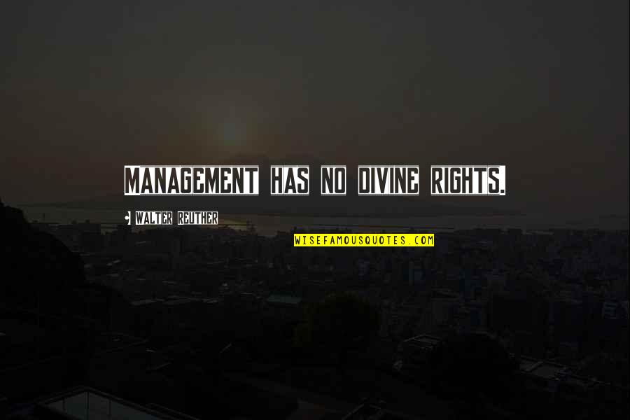 Cascarino Quotes By Walter Reuther: Management has no divine rights.