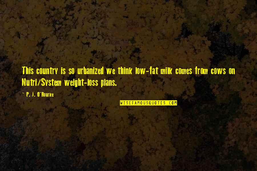 Cases And Courtrooms Remembered Quotes By P. J. O'Rourke: This country is so urbanized we think low-fat Cases And Courtrooms Remembered Quotes By P. J. O'Rourke: This country is so urbanized we think low-fat